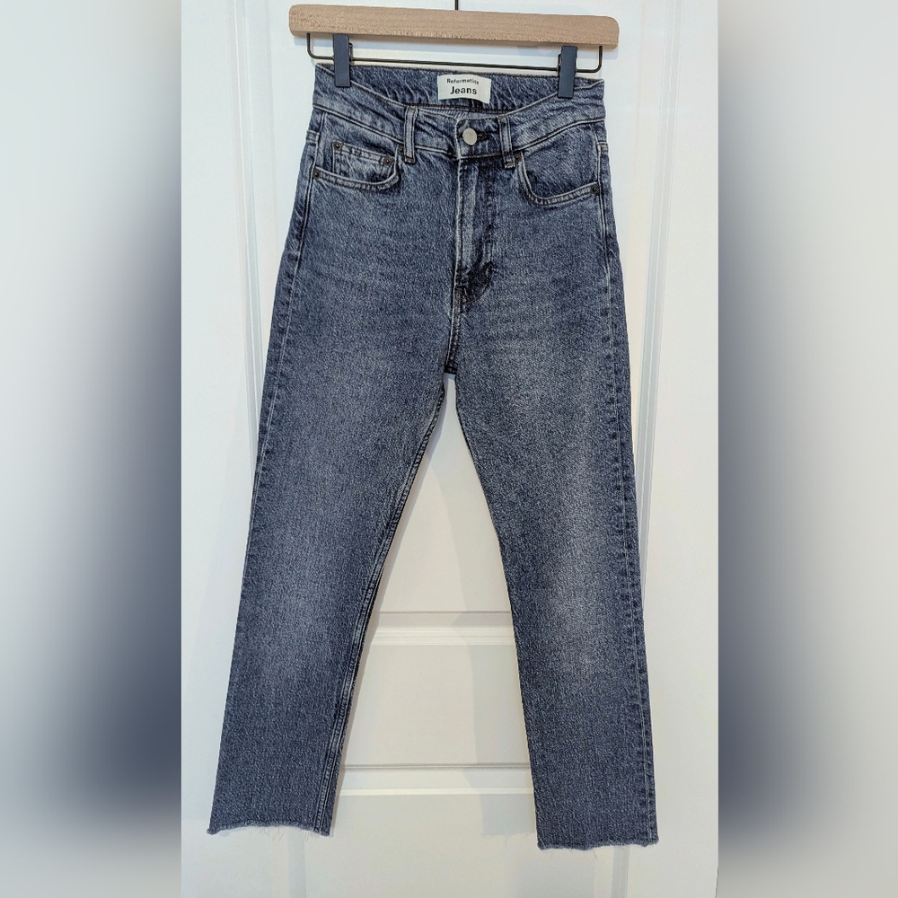 Reformation Laguna Wash Raw Hem Jeans - Size 24